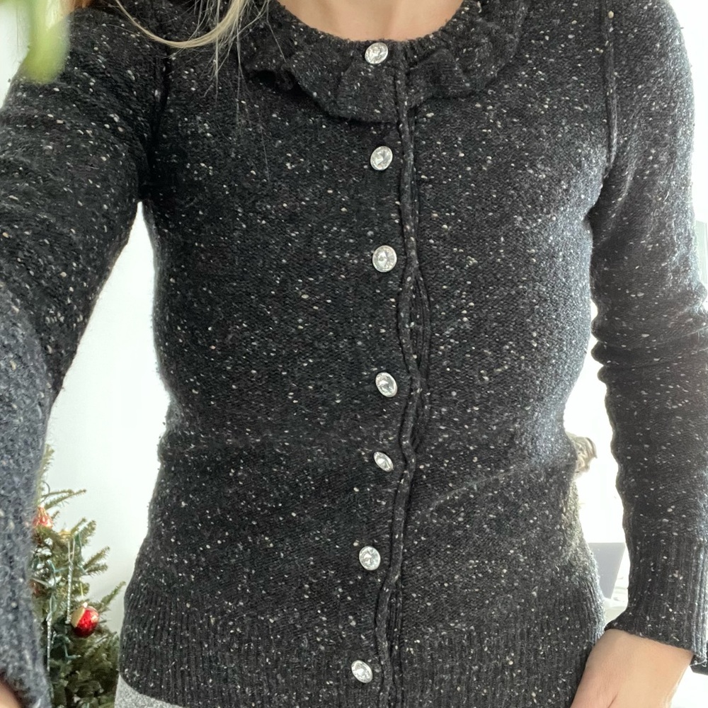Cashmere/Wool blend sweater with jeweled buttons